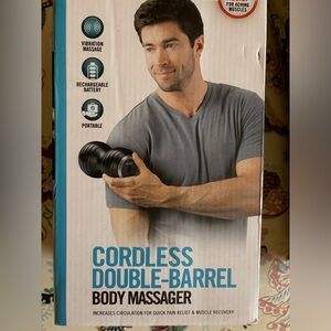 Cordless double barrel body massager
